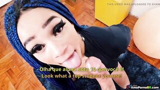 Bratty stepsister in the middle of the living room - AmoPornoBR