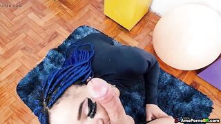 Bratty stepsister in the middle of the living room - AmoPornoBR