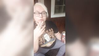 Chubby Goth Girl SFW Smoking