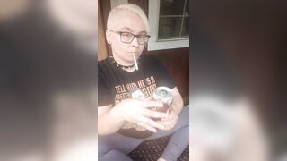 Chubby Goth Girl SFW Smoking