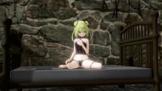 Uruha Rushia Bondage Hentai Mmd 3D Blonde Hair Color Edit Smixix