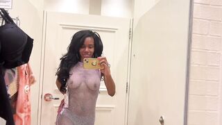 Fishnet Try On in Fitting Room