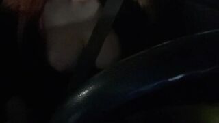 Italian Big Tits Milf Artemisia Love Late night Car Ride with her big boobs out