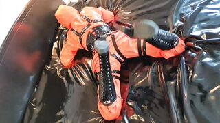 OnlyFans teaser - Heavyrubber latex lady in rainwear and harness!